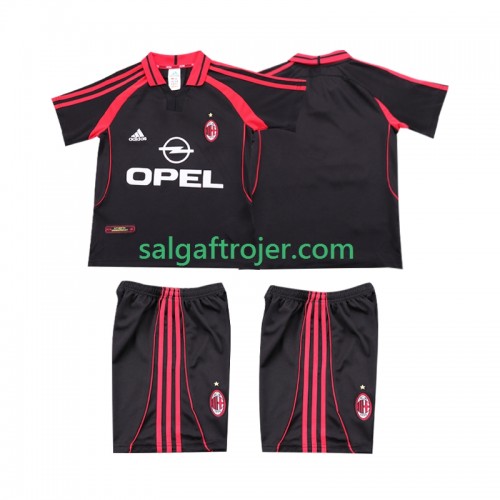 AC Milan 2000 2001 Fodboldtrøjer Børn Retro 3. sæt Kort ærmer AC Milan 2000 2001 Fodboldtrøjer Børn Retro 3. sæt Kort ærmer